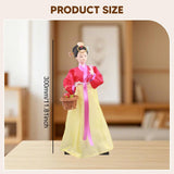 Maxbell Korean Hanbok Doll Cute 12 inch Female Statue for Home Office Tabletop Decor Style H