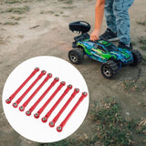 Maxbell 8Pcs RC Car Chassis Fixing Rod Easy to Install Repair DIY for 1/12 H12Y H12P Red