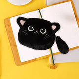 Maxbell Kawaii Cat Face Coin Purse Multipurpose Cartoon for Kids Boys Girls Children Black