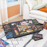Tilting Jigsaw Board Non Slip Jigsaw Jigsaw Table for Travel Gathering Party black