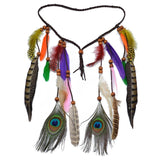 Bohemian Ethnic Style Peacock Feather Headband Boho Tassel Hair Accessories