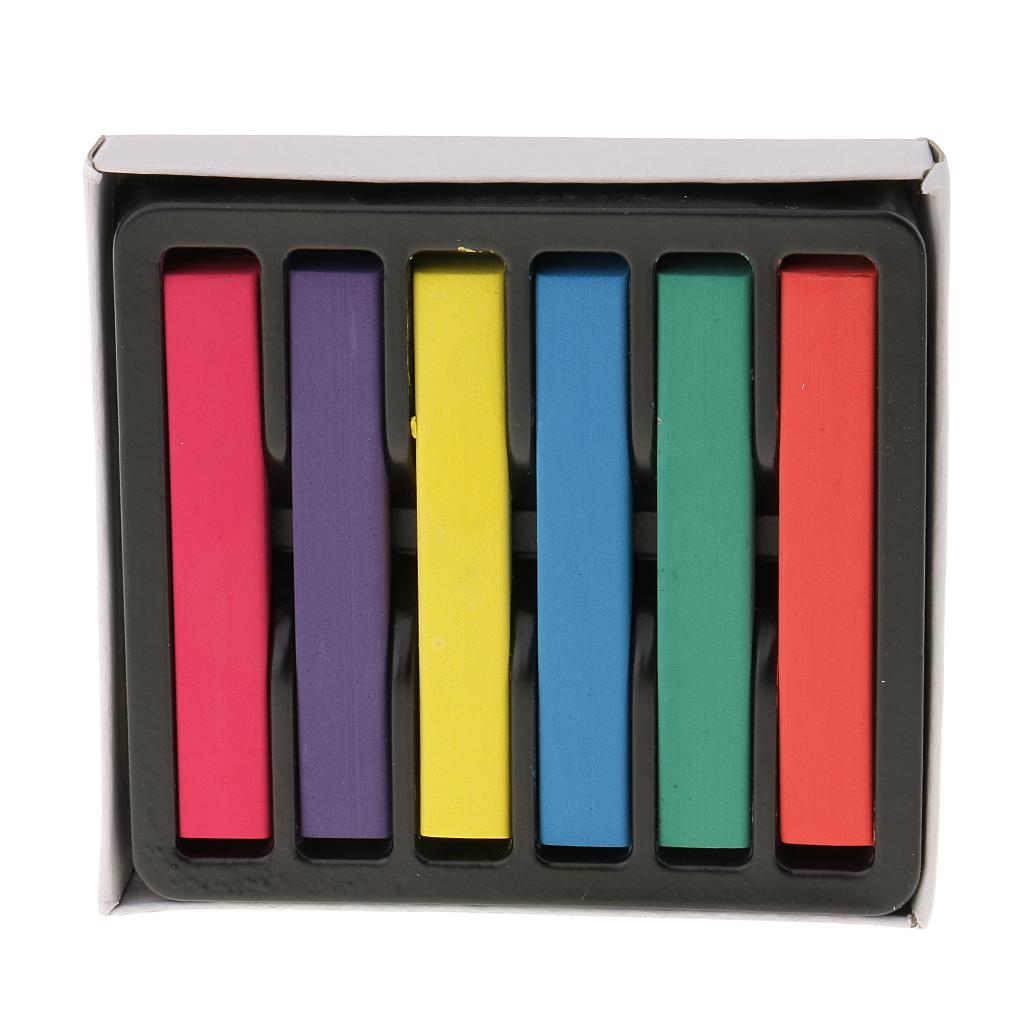 Maxbell Maxbell 6pcs Colorful Temporary Non-toxic Hair Dye Chalks DIY Hair Tint Pastel Kit