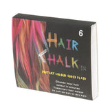 Maxbell Maxbell 6pcs Colorful Temporary Non-toxic Hair Dye Chalks DIY Hair Tint Pastel Kit