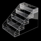 Maxbell Premium Quality Clear Acrylic 5 Step Nail Polish Organizer Table Desk Display Holder for 25 Bottles