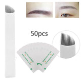 Maxbell Maxbell 50pcs Permanent Makeup 3D Eyebrow Tattoo Manual Microblading 12Pins Needles