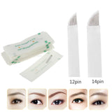 Maxbell Maxbell 50pcs Permanent Makeup 3D Eyebrow Tattoo Manual Microblading 12Pins Needles