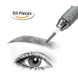 Maxbell 50pcs 5 Pin Makeup Microblading Needles Manual Eyebrow Needle for Eyebrow Tattoo Permanent