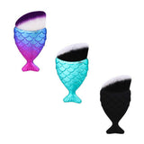 Maxbell Maxbell Mermaid Fish Angled Makeup Brush Foundation Cream Powder Blush Tool Rainbow