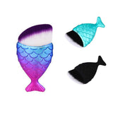 Maxbell Maxbell Mermaid Fish Angled Makeup Brush Foundation Cream Powder Blush Tool Rainbow