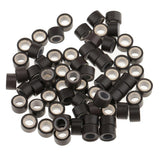 Maxbell Maxbell 1000 Pieces Silicone Hair Extension Loop Micro Color Ring Beads Dark Brown