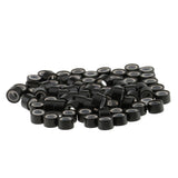 Maxbell Maxbell 1000 Pieces Silicone Hair Extension Loop Micro Color Ring Beads Black