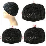 Maxbell Maxbell Soft Breathable Adjustable Professional Home Cornrow Mesh Net Wig Cap Black L