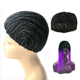 Maxbell Maxbell Soft Breathable Adjustable Professional Home Cornrow Mesh Net Wig Cap Black L