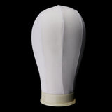 Maxbell Mannequin Model Cork Head Canvas Block Head Wig Cap Making Display White 22"