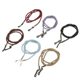 Maxbell Set of 6pcs PU Leather Sports Eyeglass Reading Spectacles Sunglasses Glasses Holder Cord Chain Red Blue Black Purple Brown Coffee - Aladdin Shoppers