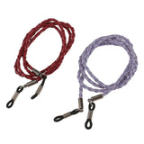 Maxbell Set of 6pcs PU Leather Sports Eyeglass Reading Spectacles Sunglasses Glasses Holder Cord Chain Red Blue Black Purple Brown Coffee - Aladdin Shoppers