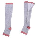 Maxbell Maxbell 1 Pair Womens Mens Compression Socks Zip Leg Support Stockings Gray XXL