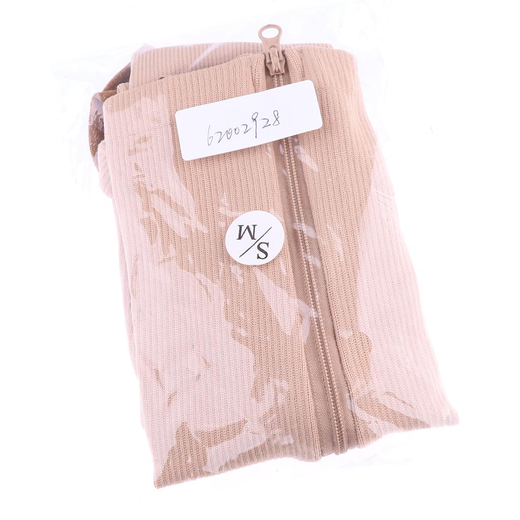 Maxbell Maxbell Pair Copper Compression Socks Leg Support Open Toe Stockings L XL Skin Color