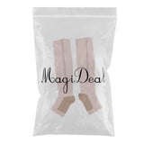 Maxbell Maxbell Pair Copper Compression Socks Leg Support Open Toe Stockings L XL Skin Color