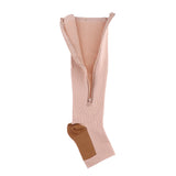 Maxbell Maxbell Pair Copper Compression Socks Leg Support Open Toe Stockings XXL Skin Color