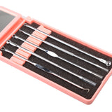 Maxbell Maxbell 5Pieces Blackhead Remover Acne Blemish Needle Pimple Extractor + Mirror Pink