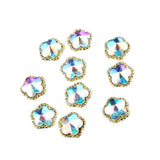 Maxbell Maxbell 10Pieces Glitter Gems 3D Nail Art Sticker Nail Tip DIY Design Charms Flower