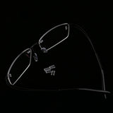 Maxbell Maxbell Lightweight Memory Metal Rimless Glasses Eyeglasses Spectacles Frame Black