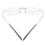 Maxbell Maxbell Lightweight Memory Metal Rimless Glasses Eyeglasses Spectacles Frame Silvery