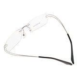 Maxbell Maxbell Lightweight Memory Metal Rimless Glasses Eyeglasses Spectacles Frame Silvery