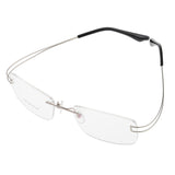 Maxbell Maxbell Lightweight Memory Metal Rimless Glasses Eyeglasses Spectacles Frame Silvery