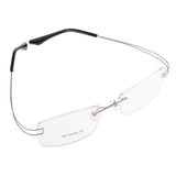 Maxbell Maxbell Lightweight Memory Metal Rimless Glasses Eyeglasses Spectacles Frame Silvery