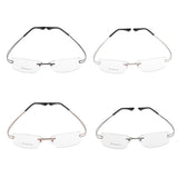 Maxbell Maxbell Lightweight Memory Metal Rimless Glasses Eyeglasses Spectacles Frame Silvery