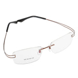 Maxbell Maxbell Lightweight Memory Metal Rimless Glasses Eyeglasses Spectacles Frame Gold