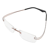 Maxbell Maxbell Lightweight Memory Metal Rimless Glasses Eyeglasses Spectacles Frame Gold