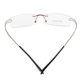 Maxbell Maxbell Lightweight Memory Metal Rimless Glasses Eyeglasses Spectacles Frame Gold