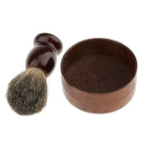 Maxbell Maxbell Wooden Men's Shaving Brush with Shave Mug Bowl Barber Beard Soap Cup Set - convenient to use and creat lather.