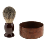 Maxbell Maxbell Wooden Men's Shaving Brush with Shave Mug Bowl Barber Beard Soap Cup Set - convenient to use and creat lather.