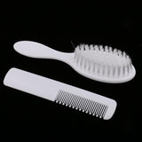 Maxbell Maxbell 2pcs White Newborn Baby Kids Head Hair Care Set Grooming Soft Hair Brush Kit