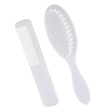 Maxbell Maxbell 2pcs White Newborn Baby Kids Head Hair Care Set Grooming Soft Hair Brush Kit