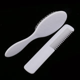 Maxbell Maxbell 2pcs White Newborn Baby Kids Head Hair Care Set Grooming Soft Hair Brush Kit