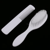 Maxbell Maxbell 2pcs White Newborn Baby Kids Head Hair Care Set Grooming Soft Hair Brush Kit