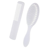 Maxbell Maxbell 2pcs White Newborn Baby Kids Head Hair Care Set Grooming Soft Hair Brush Kit