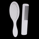 Maxbell Maxbell 2pcs White Newborn Baby Kids Head Hair Care Set Grooming Soft Hair Brush Kit