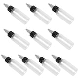 Maxbell 30ml Non-Squeeze Clear Plastic Empty Tattoo Ink Pigment Color Shader Mixing Bottles Non-Leak Twist Cap Bottles Pack of 10PCS