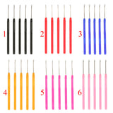 10 Pieces Pulling Hook Needle Tools for Micro Ring Hair Extension Pink+Black