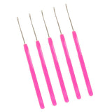 Maxbell Maxbell 5 Pieces Pulling Hook Needle Tools for Micro Ring Hair Extensions Rose Red