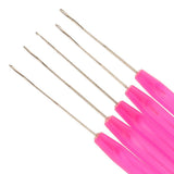 Maxbell Maxbell 5 Pieces Pulling Hook Needle Tools for Micro Ring Hair Extensions Rose Red