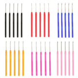 Maxbell Maxbell 5 Pieces Pulling Hook Needle Tools for Micro Ring Hair Extensions Rose Red