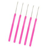 Maxbell Maxbell 5 Pieces Pulling Hook Needle Tools for Micro Ring Hair Extensions Rose Red