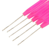 Maxbell Maxbell 5 Pieces Pulling Hook Needle Tools for Micro Ring Hair Extensions Rose Red